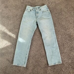 Levi’s 501 light wash straight leg jeans